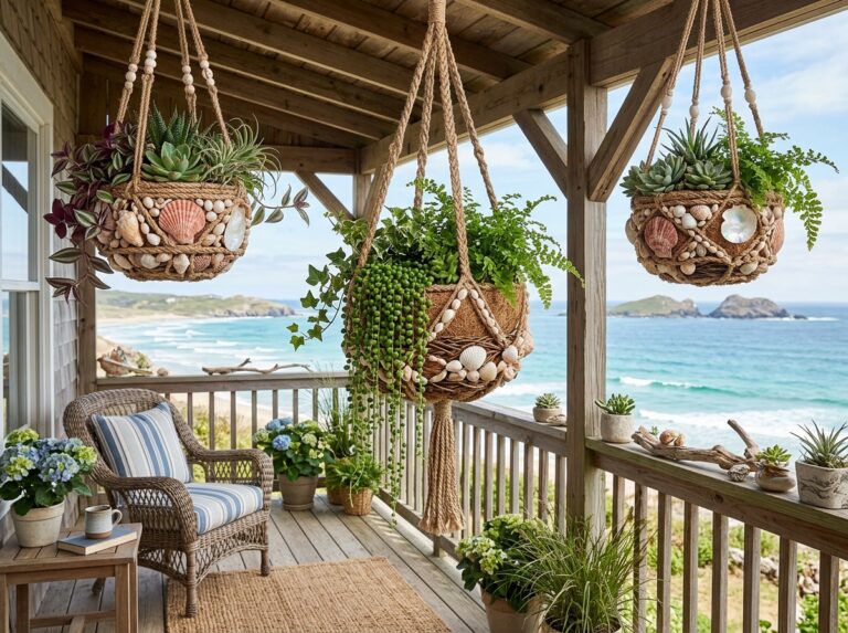 shell hanging plant baskets