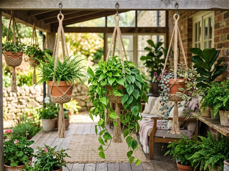 hemp hanging plant baskets